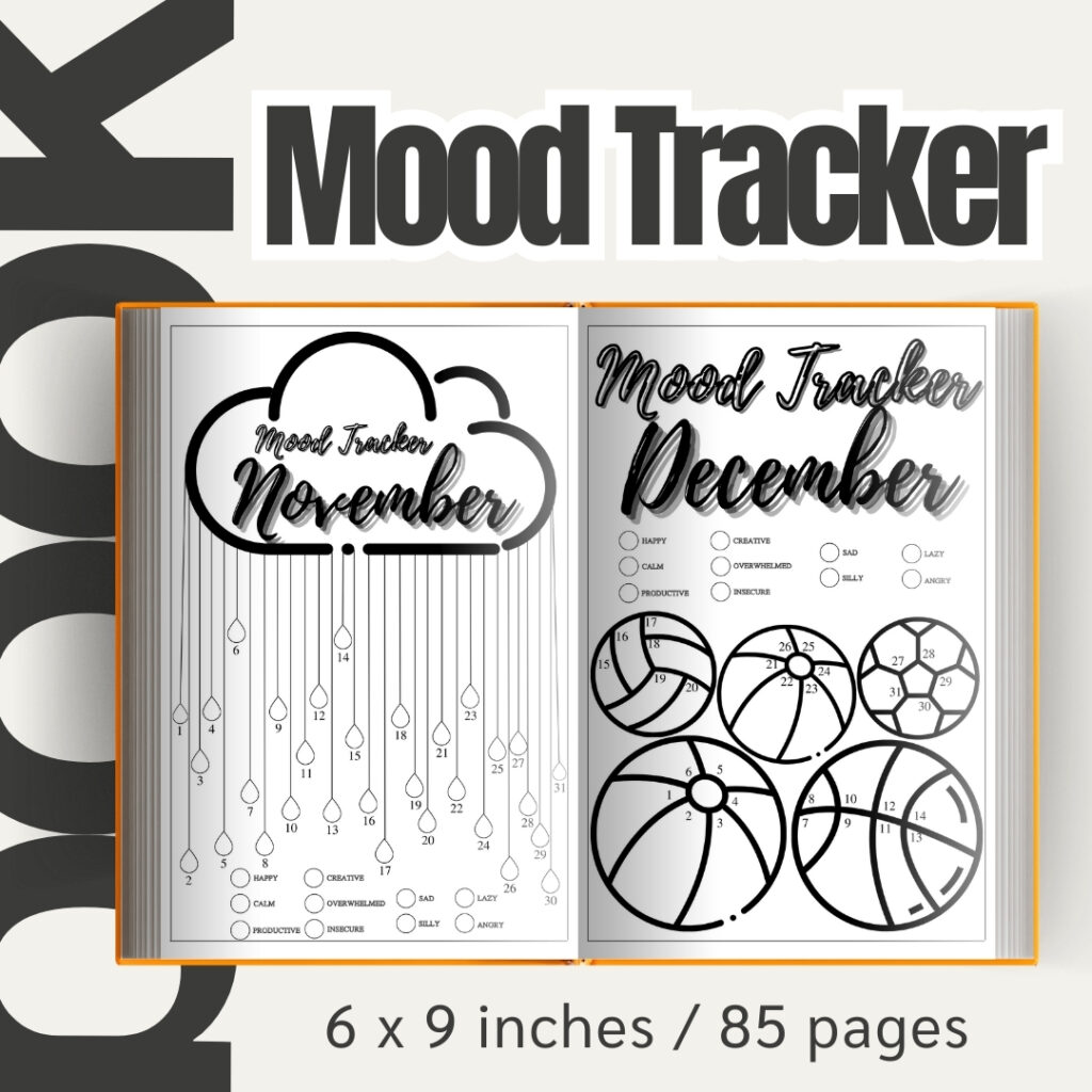 Mood Tracker Journal / Editable Canva Template