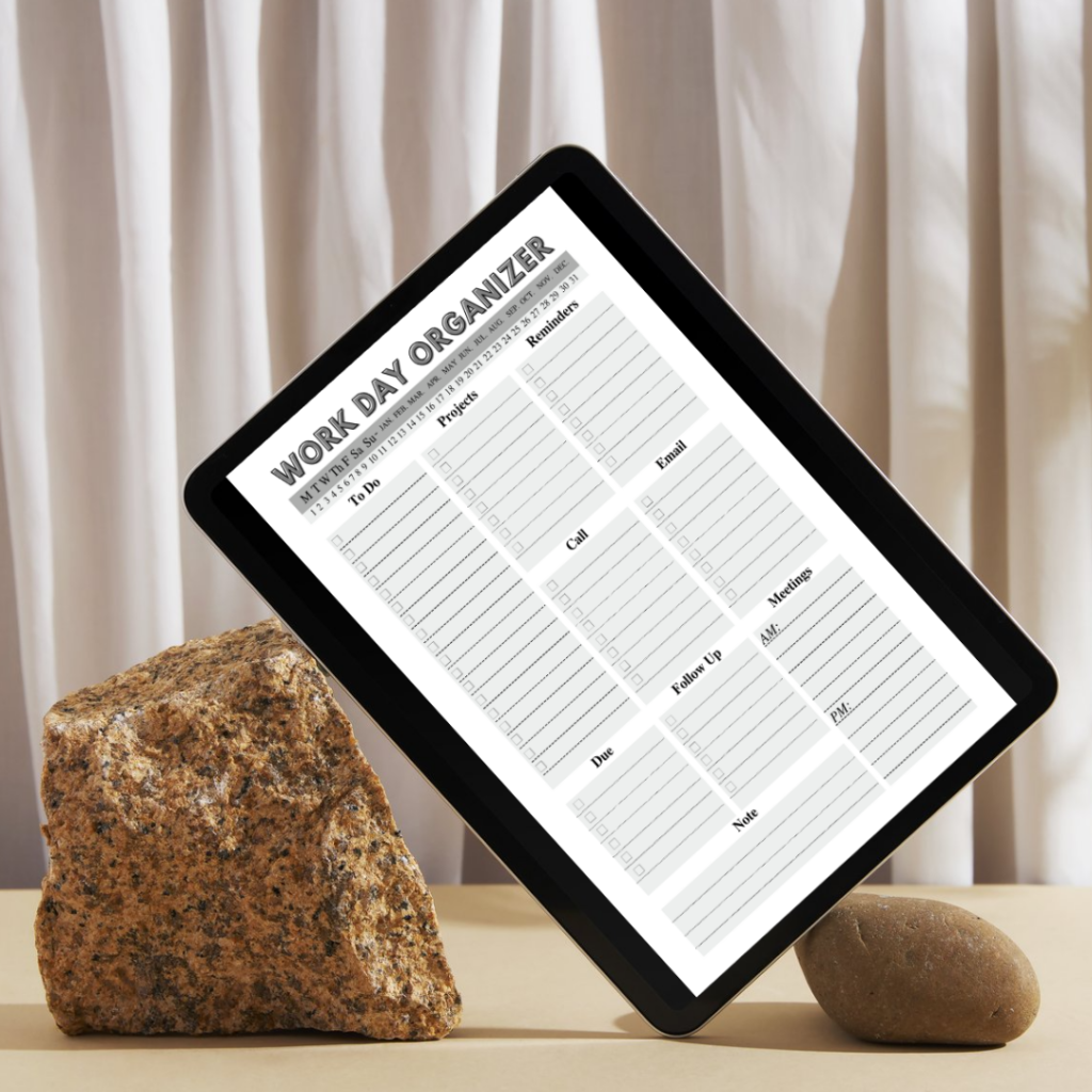 Work Day Organizer / Editable Canva Template