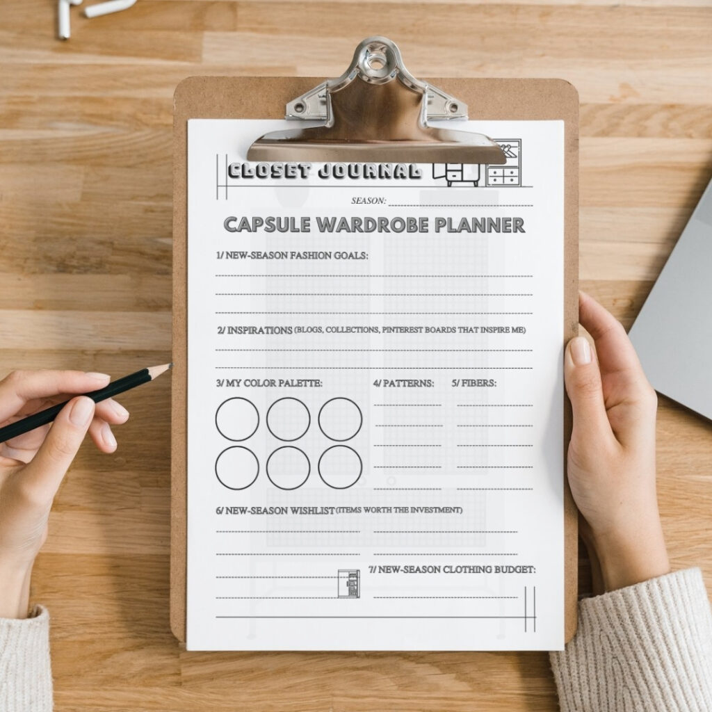 Closet Journal - Capsule wardrobe planner / Editable Canva Template