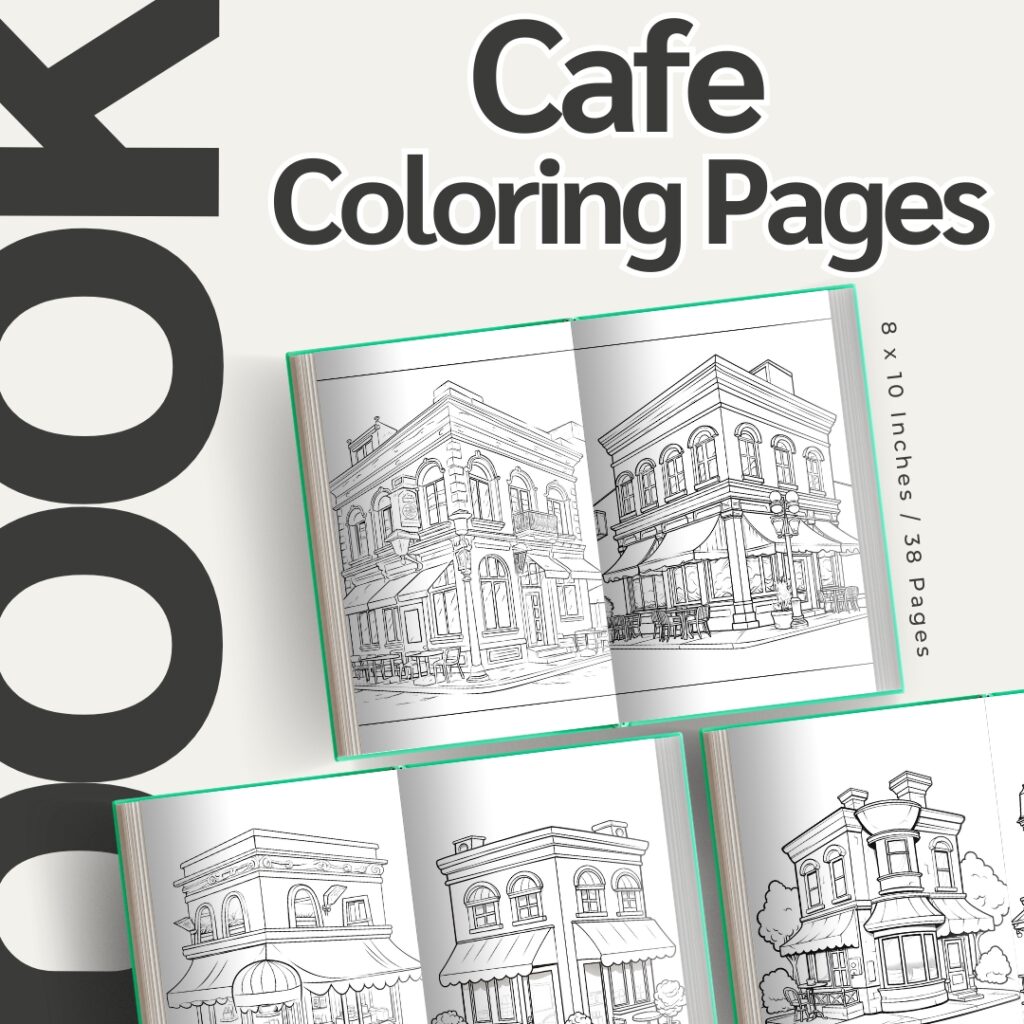 Cafe Coloring Pages / Sheets of Cafe Clipart {Coloring Book}