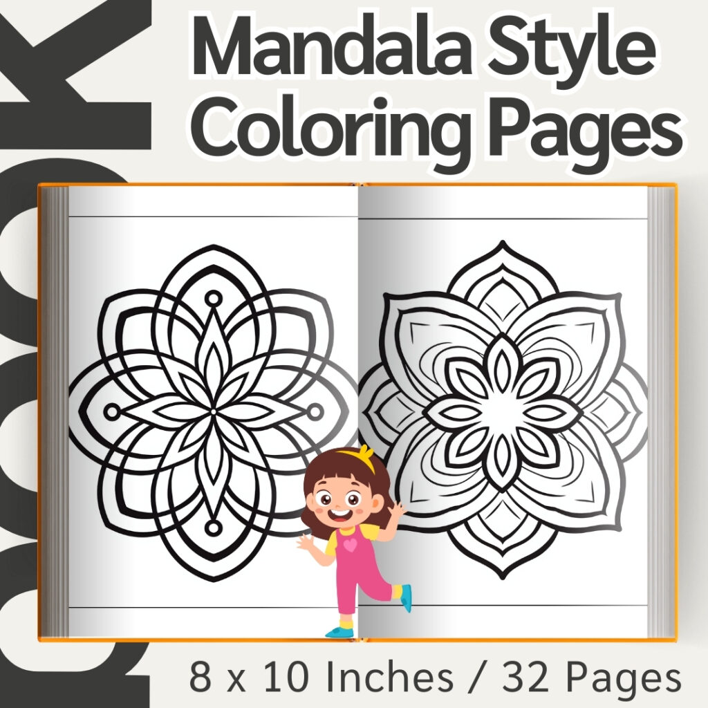 Mandala Style Coloring Pages / Sheets of Mandala Style Clipart {Coloring Book}