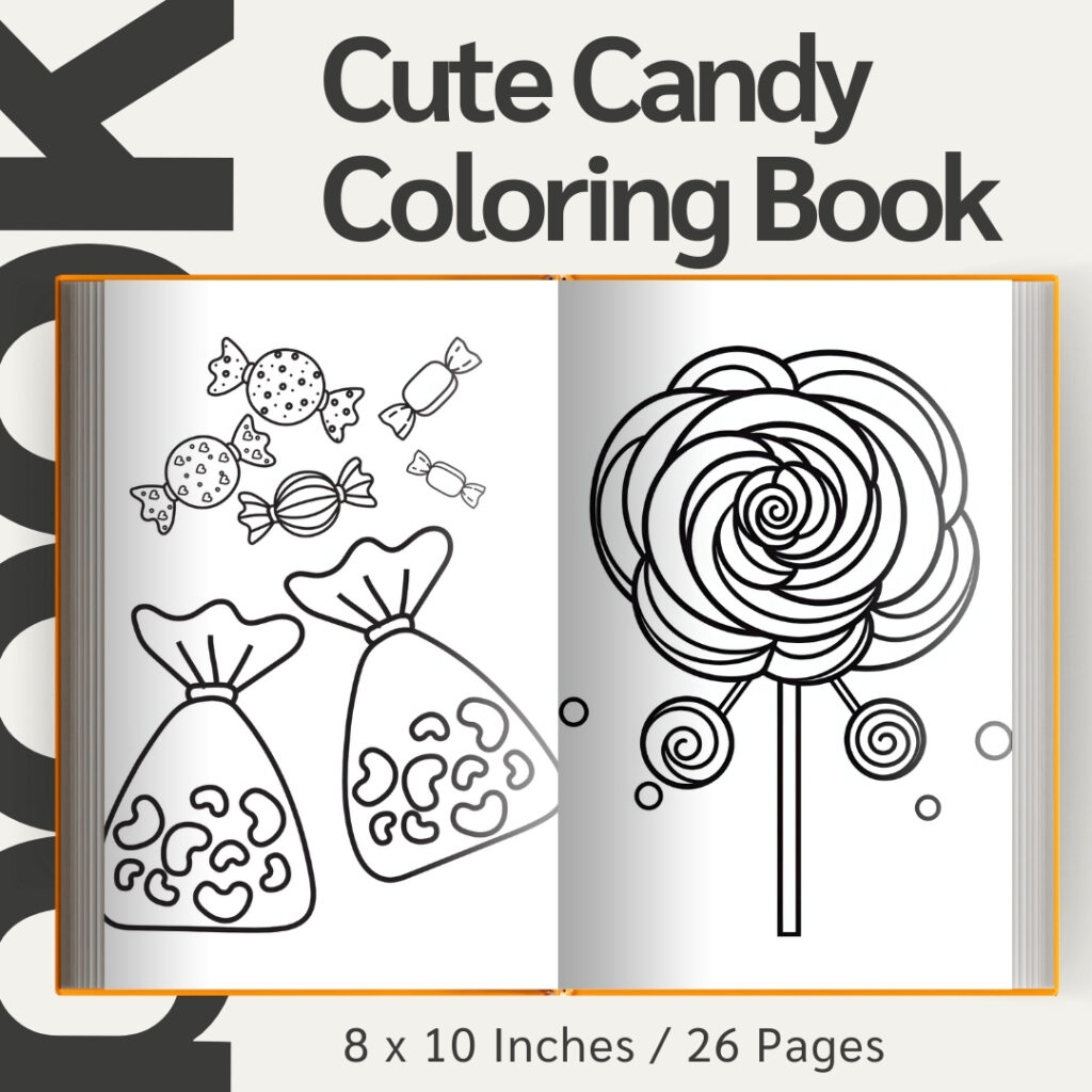 Cute Candy Coloring Pages / Sheets of Cute Candy Clipart {Coloring Book}