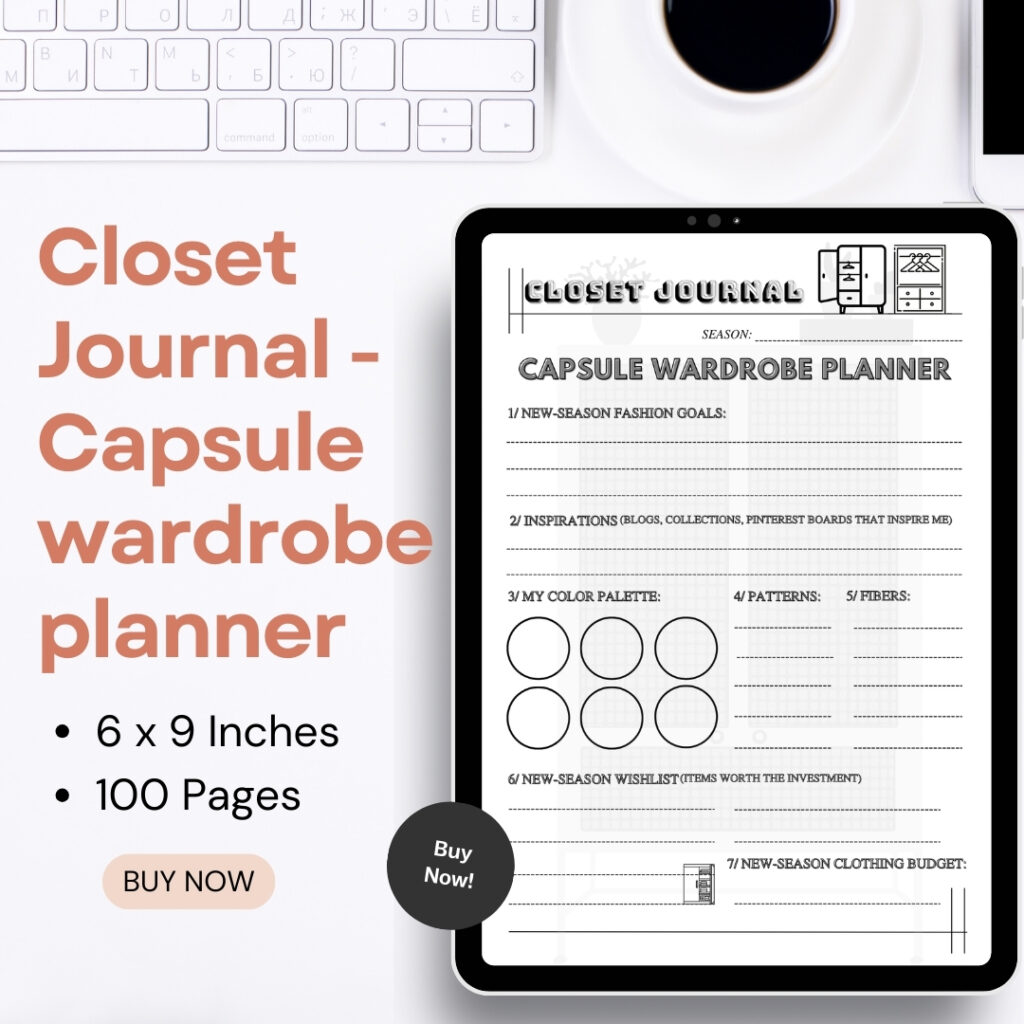 Closet Journal - Capsule wardrobe planner / Editable Canva Template