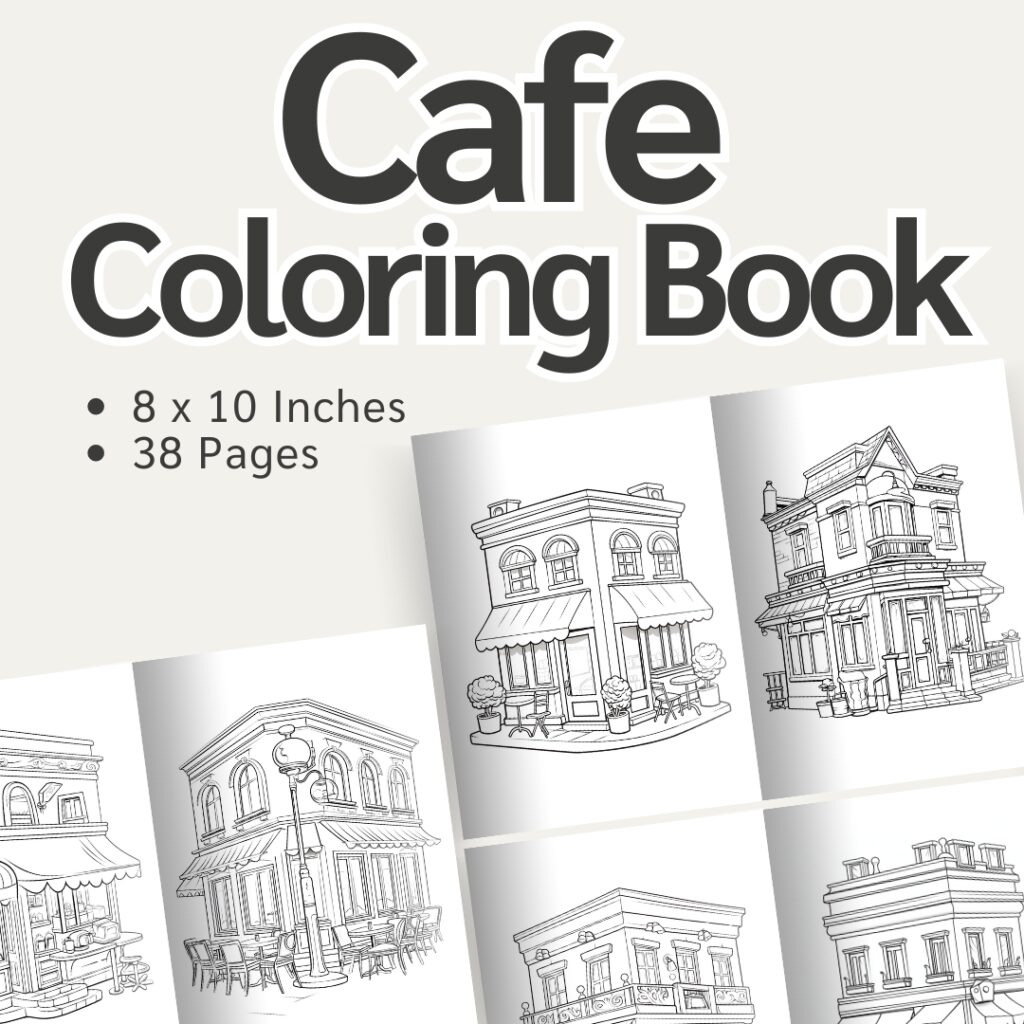 Cafe Coloring Pages / Sheets of Cafe Clipart {Coloring Book}