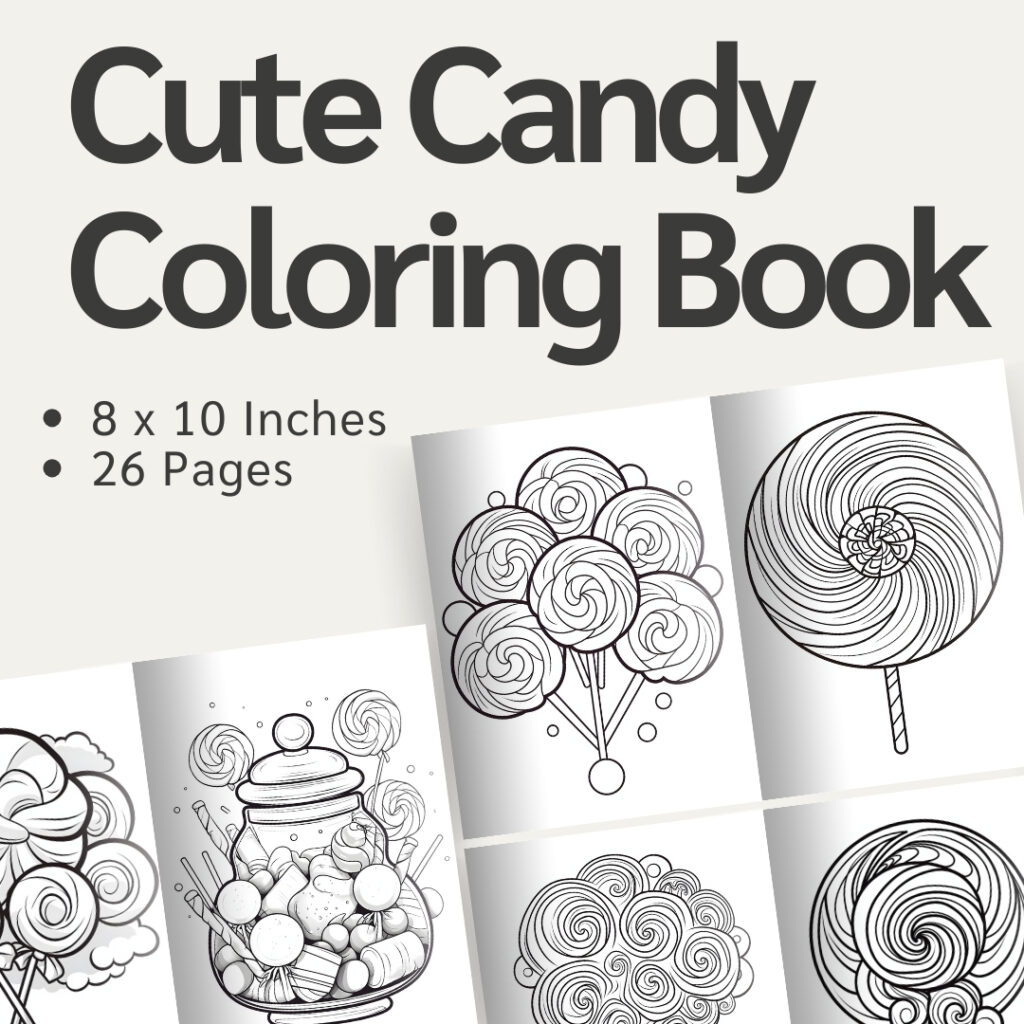 Cute Candy Coloring Pages / Sheets of Cute Candy Clipart {Coloring Book}