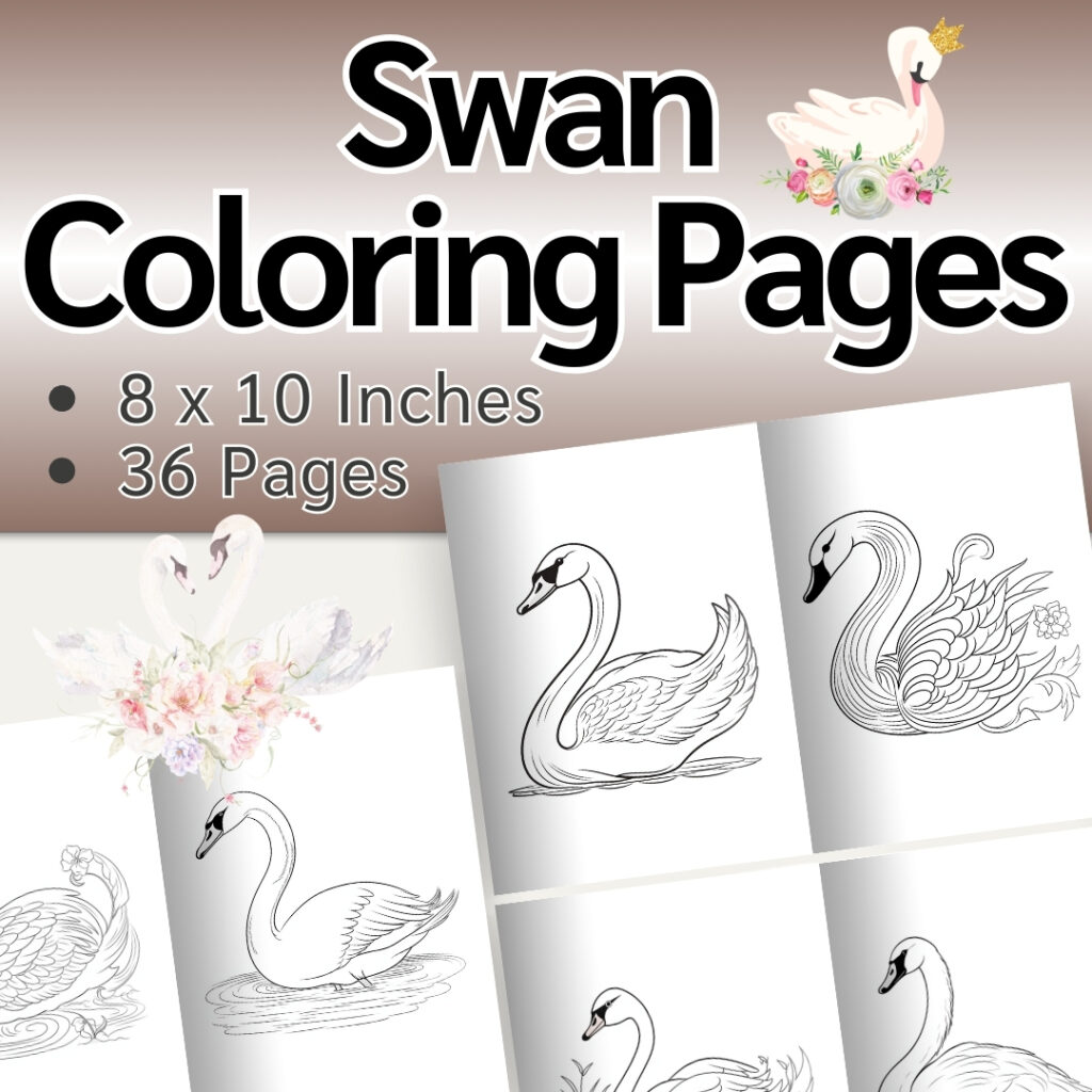 Swan Coloring Pages / Sheets of Swan Clipart {Coloring Book}