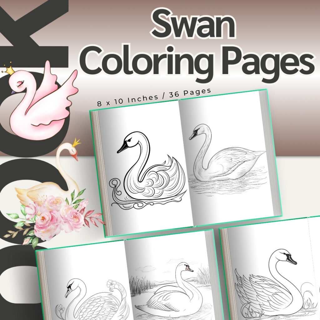 Swan Coloring Pages / Sheets of Swan Clipart {Coloring Book}