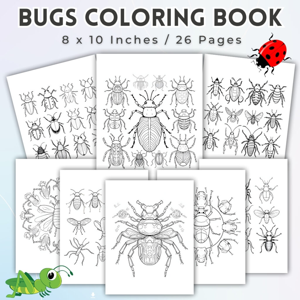 Bugs Coloring Pages / Sheets of Bugs Clipart {Coloring Book}