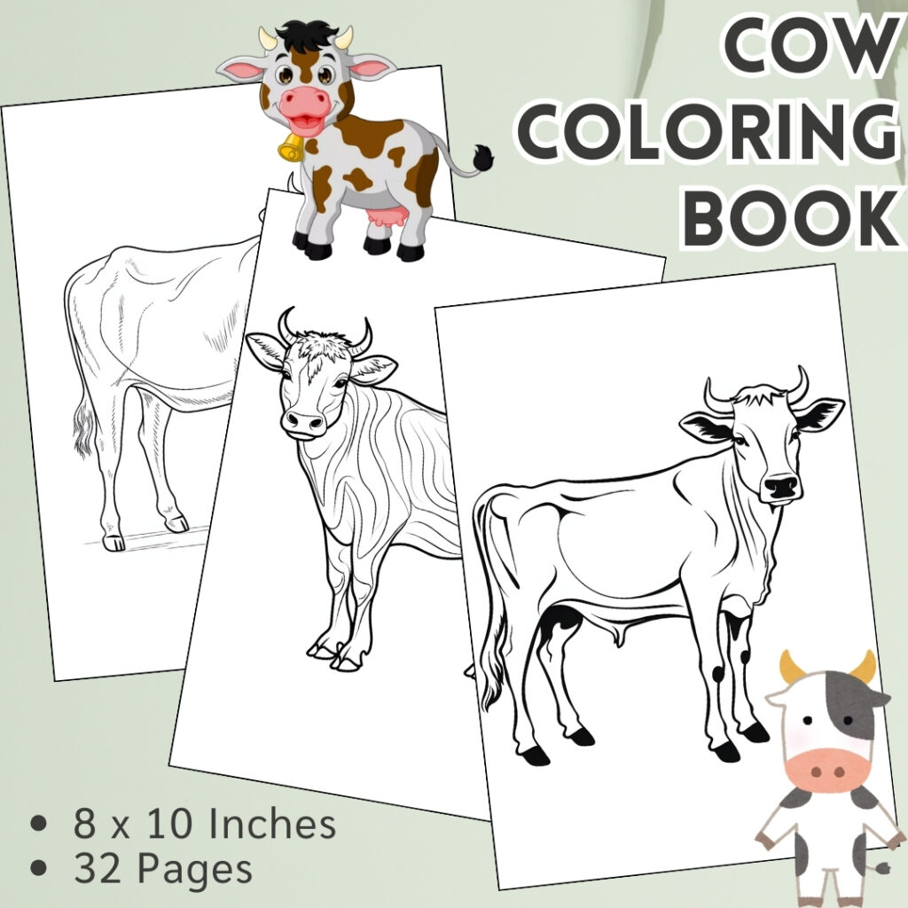 Cow Coloring Pages / Sheets of Cow Clipart {Coloring Book}