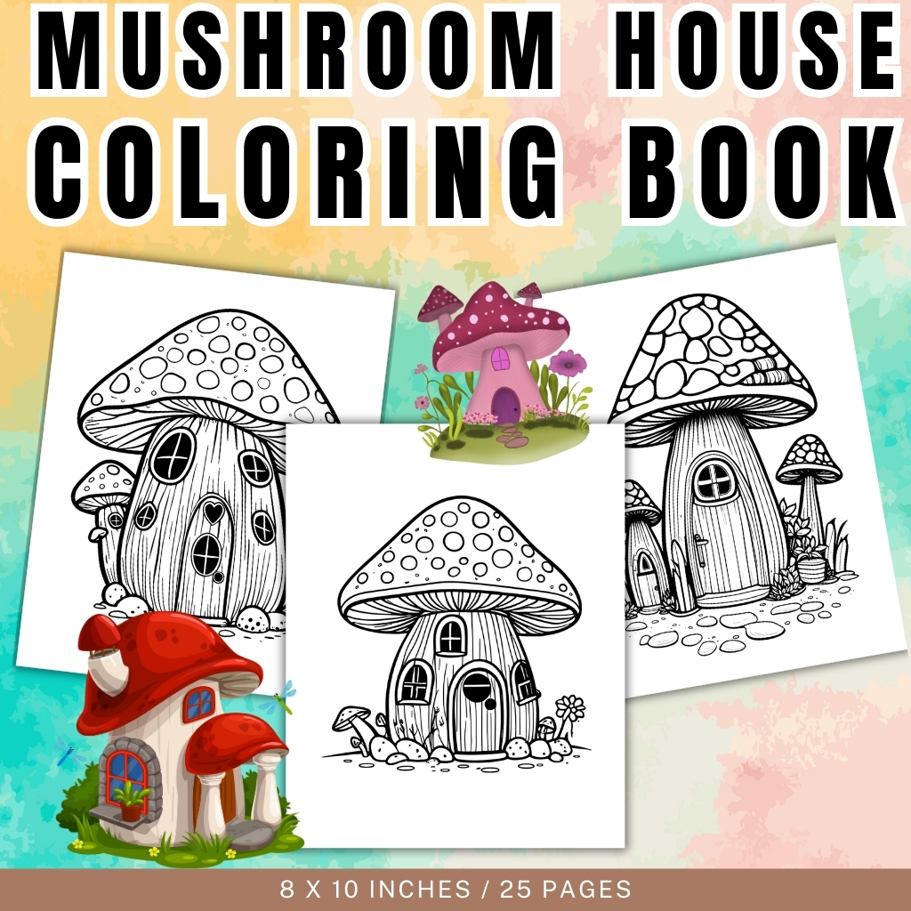 Mushroom House Coloring Pages Vol.3 / Sheets of Mushroom House {Coloring Book}