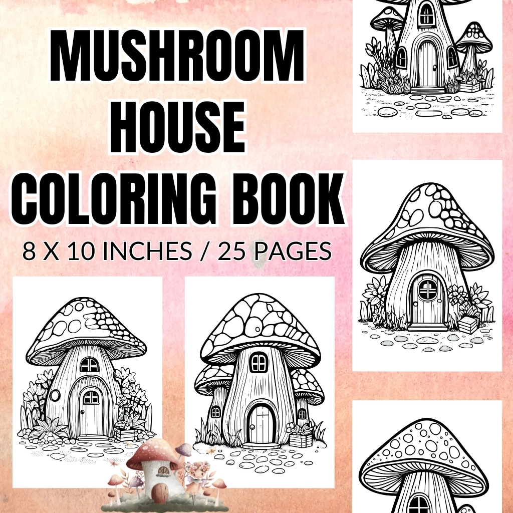 Mushroom House Coloring Pages Vol.3 / Sheets of Mushroom House {Coloring Book}
