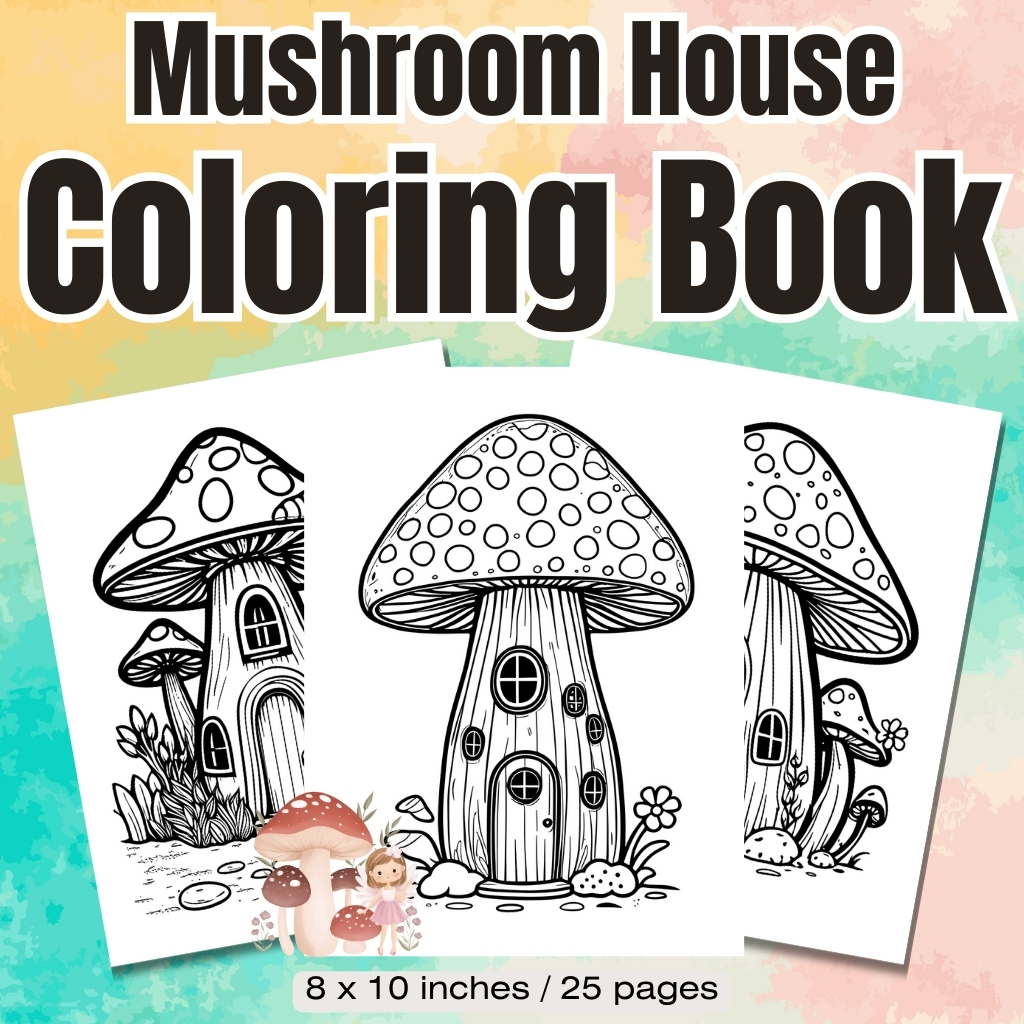 Mushroom House Coloring Pages Vol.3 / Sheets of Mushroom House {Coloring Book}