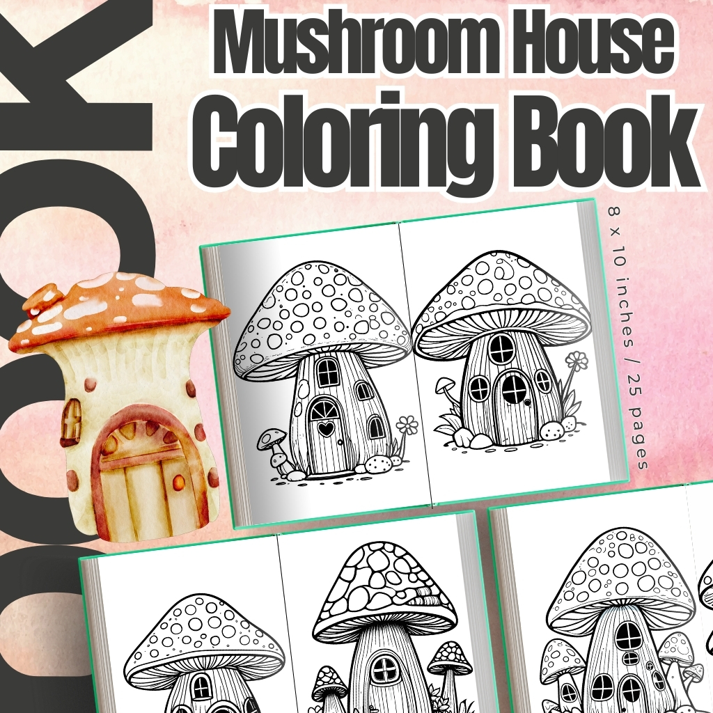 Mushroom House Coloring Pages Vol.3 / Sheets of Mushroom House {Coloring Book}