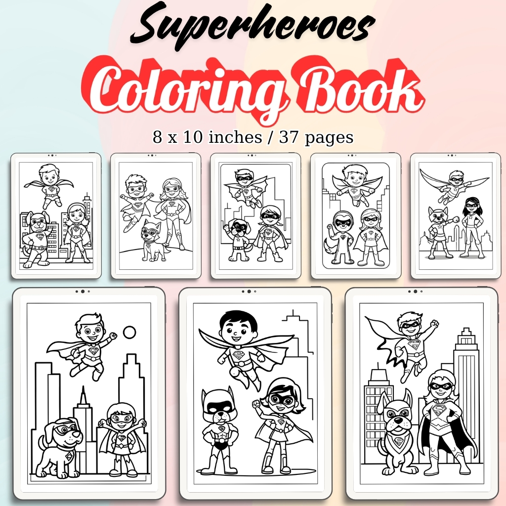 Superheroes Coloring Pages / Sheets of Superheroes {Coloring Book}