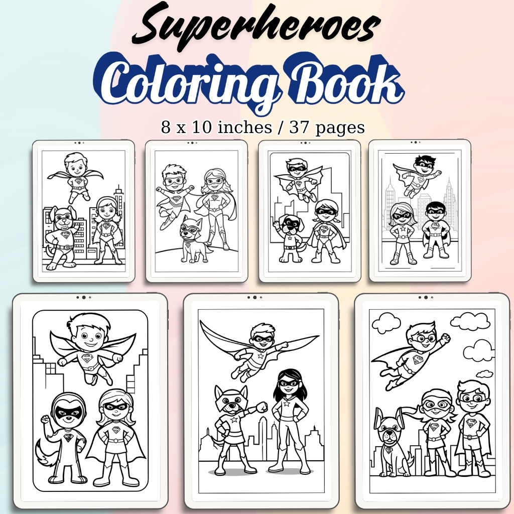 Superheroes Coloring Pages / Sheets of Superheroes {Coloring Book}