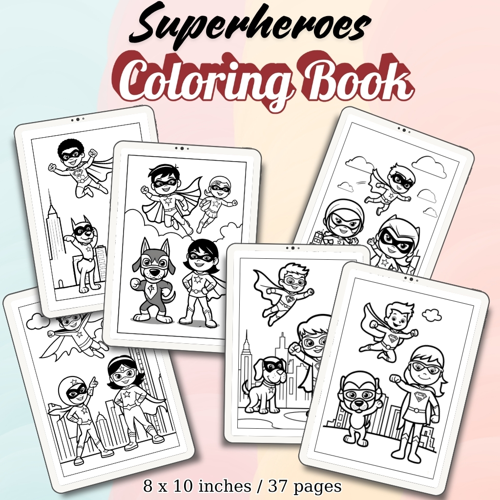 Superheroes Coloring Pages / Sheets of Superheroes {Coloring Book}