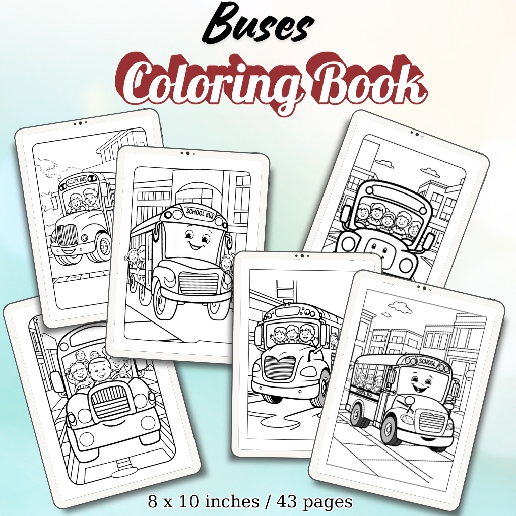 Buses Coloring Pages / Sheets of Buses {Coloring Book}