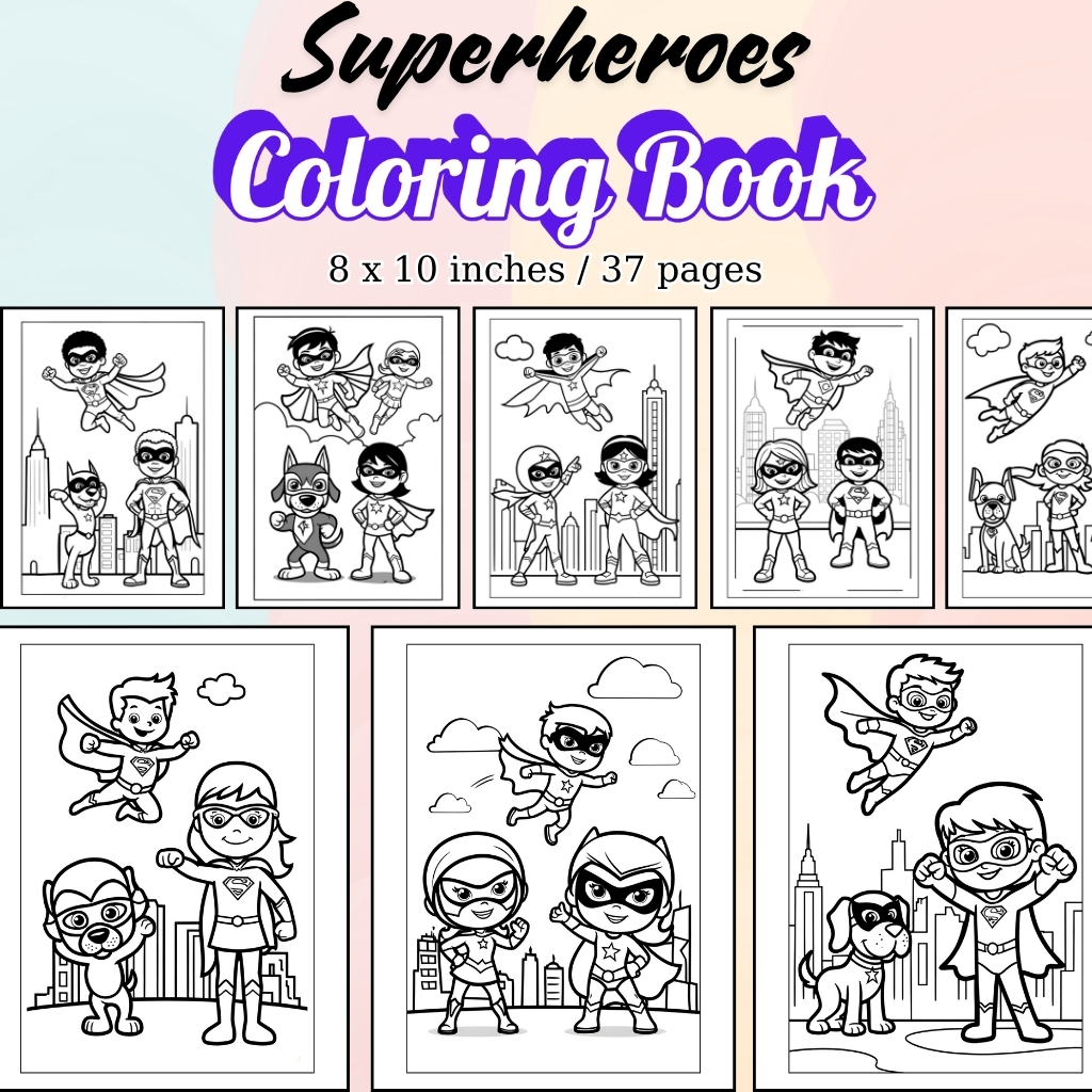 Superheroes Coloring Pages / Sheets of Superheroes {Coloring Book}