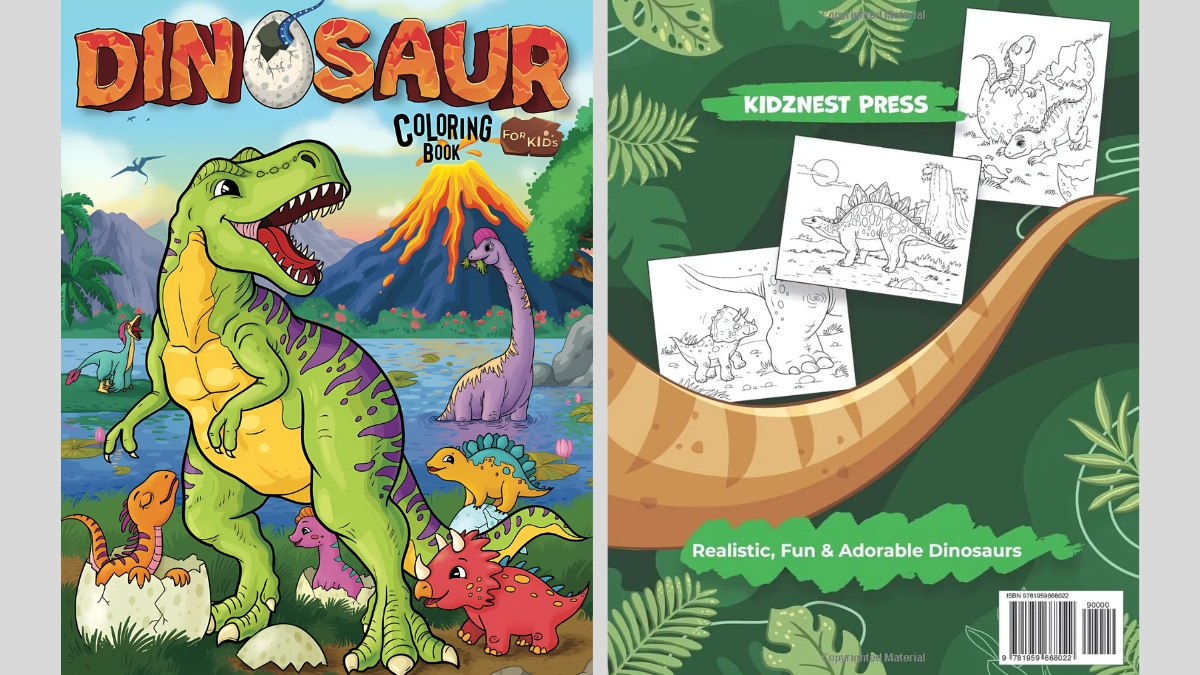 Dinosaur Coloring Book for Kids Ages 4-8