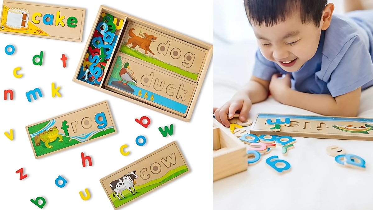 Melissa & Doug See & Spell Wooden Puzzle Set