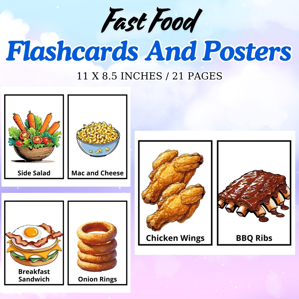 Fast Food Flashcards and Posters