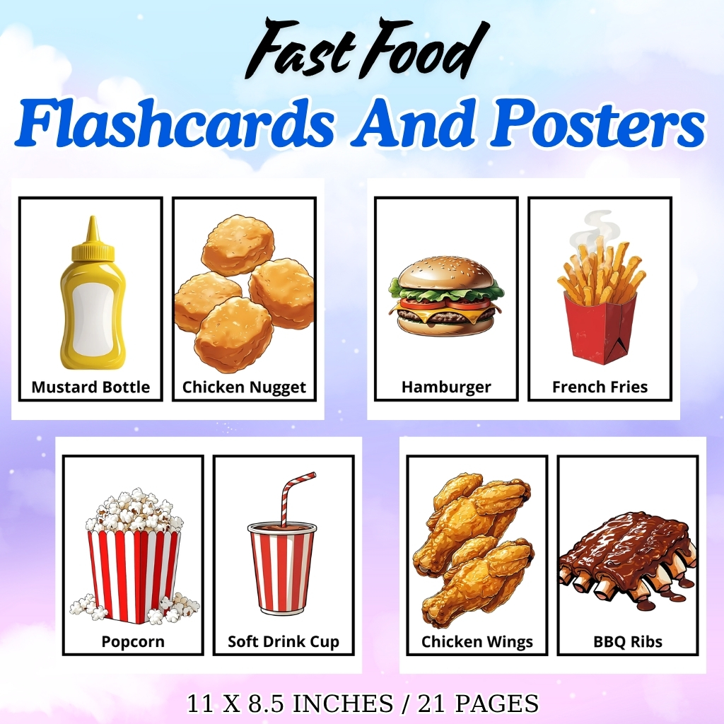 Fast Food Flashcards and Posters