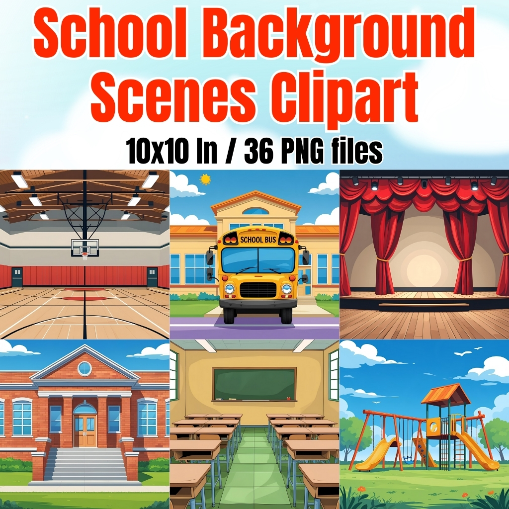 School Background Scenes Clipart