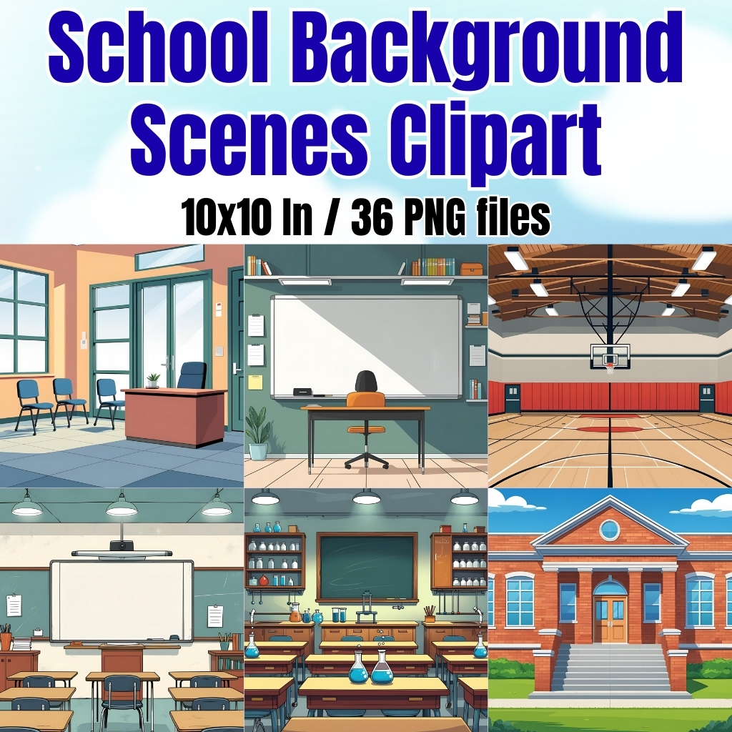 School Background Scenes Clipart
