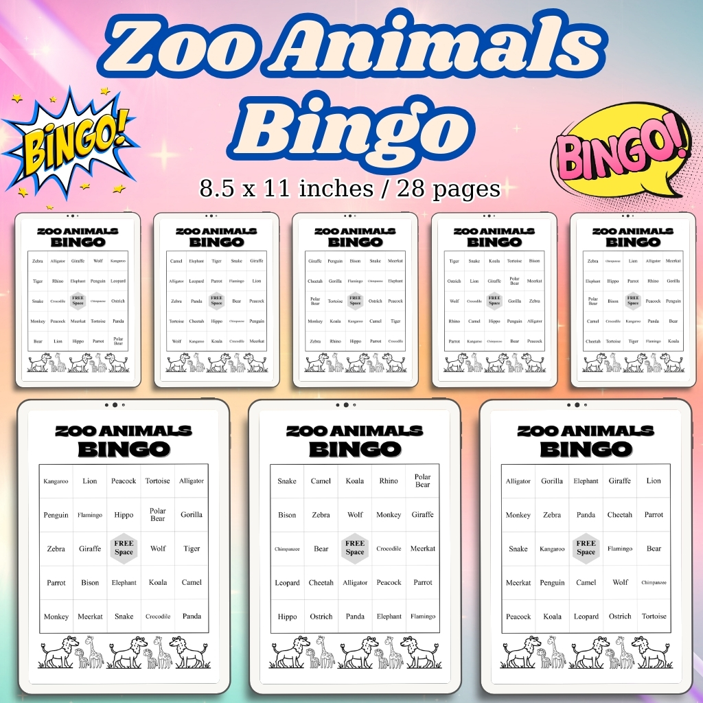 Zoo Animals Bingo