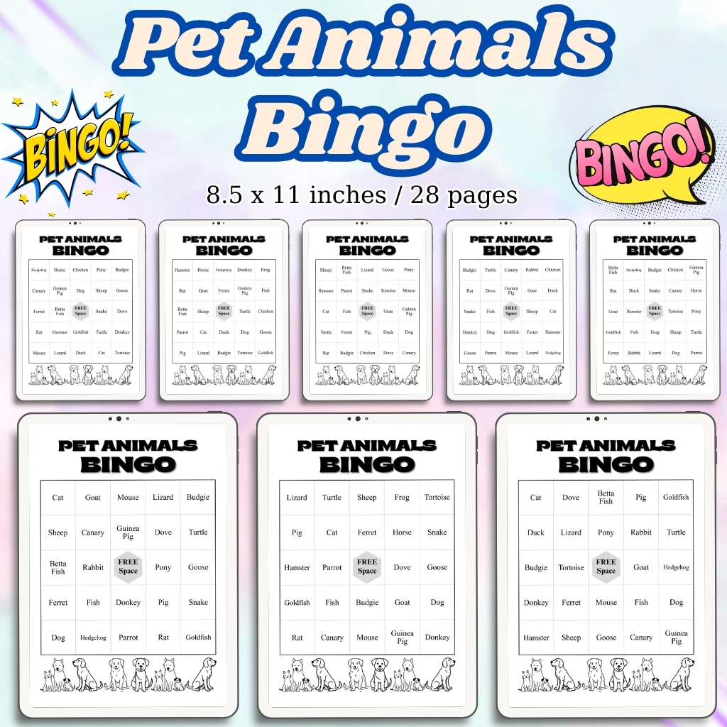 Pet Animals Bingo