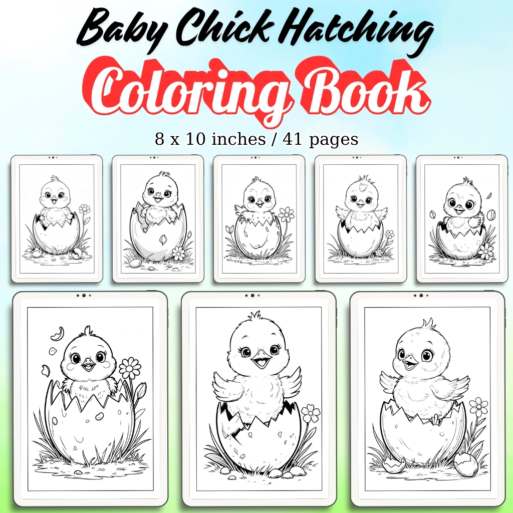 Baby Chick Hatching Coloring Pages / Sheets of Baby Chick Hatching {Coloring Book}