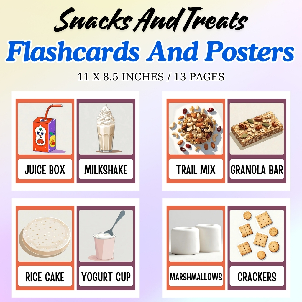Snacks and Treats Vocabulary Flashcards and Posters