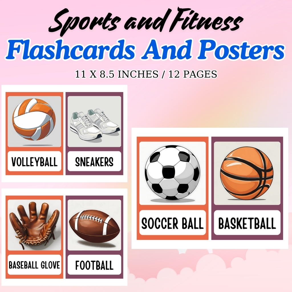 Sports and Fitness Vocabulary Flashcards and Posters