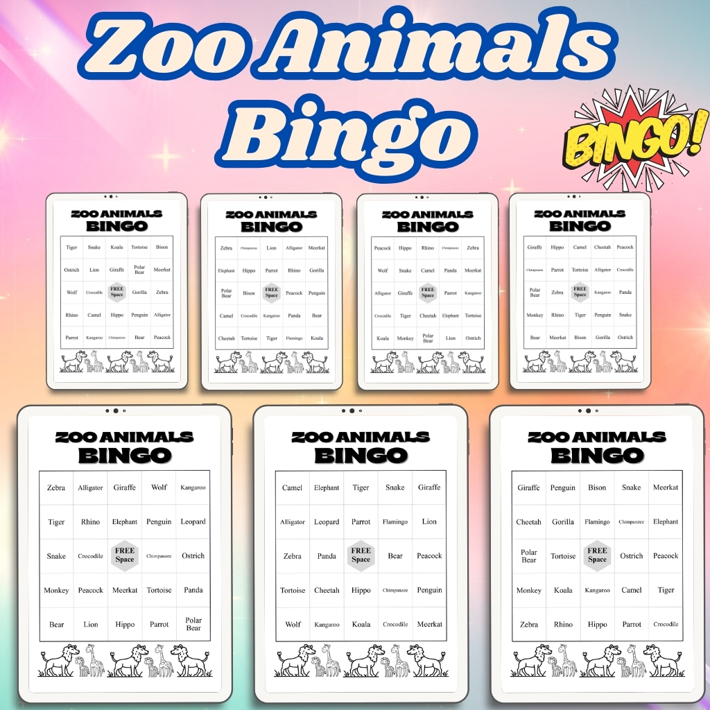 Zoo Animals Bingo