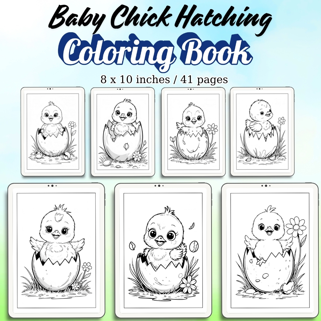 Baby Chick Hatching Coloring Pages / Sheets of Baby Chick Hatching {Coloring Book}