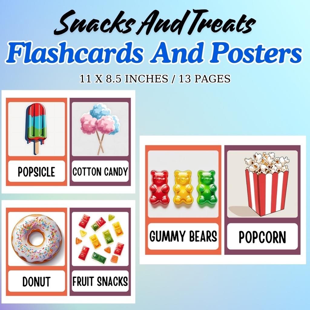 Snacks and Treats Vocabulary Flashcards and Posters