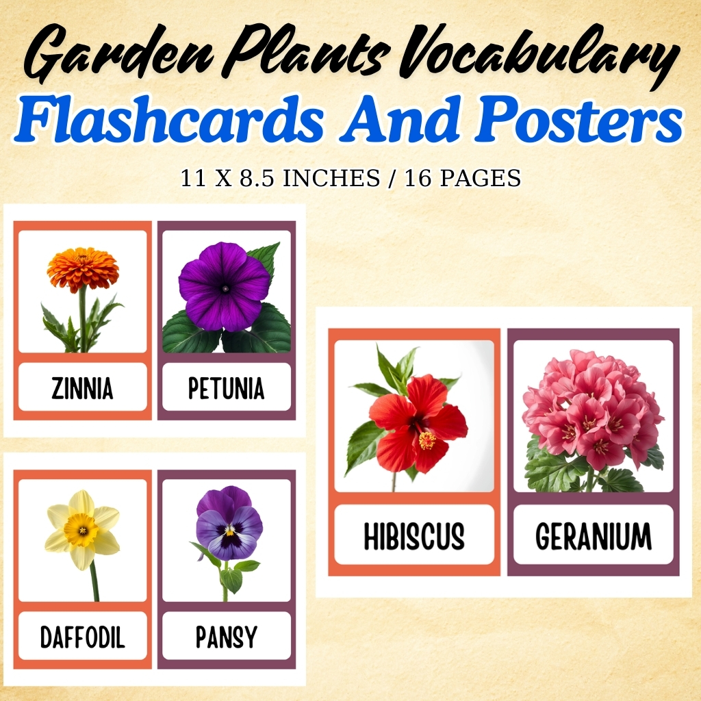 Garden Plants Vocabulary Flashcards and Posters