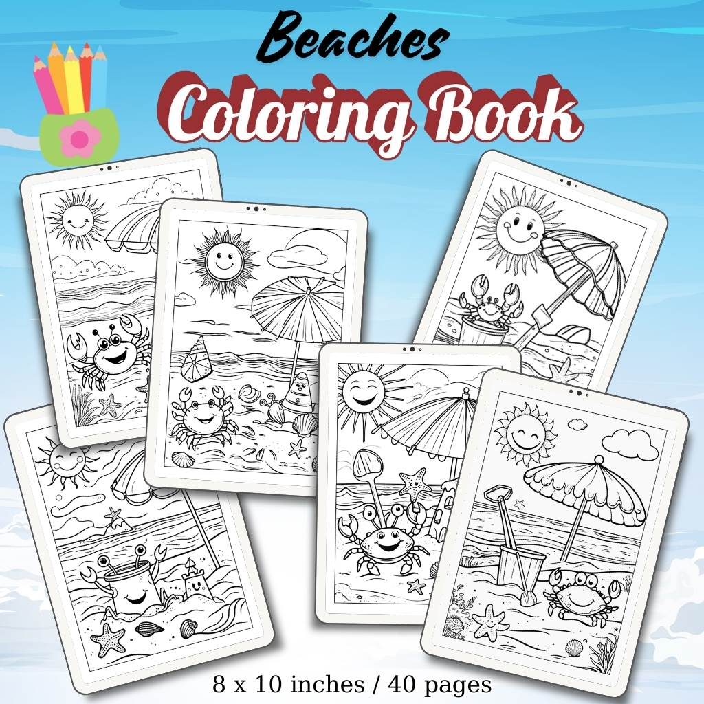 Beaches Coloring Pages / Sheets of Beaches {Coloring Book}