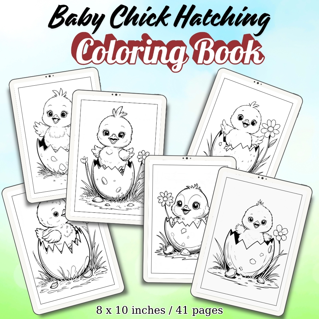 Baby Chick Hatching Coloring Pages / Sheets of Baby Chick Hatching {Coloring Book}
