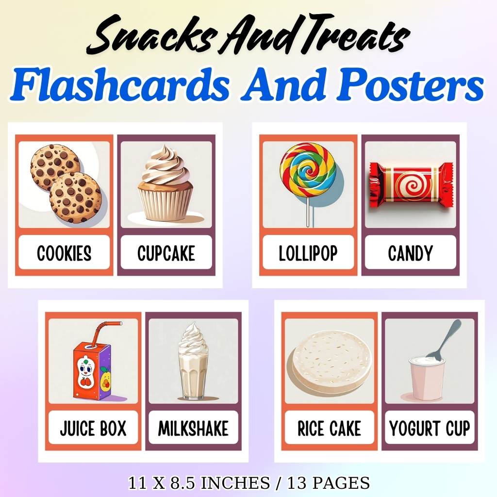 Snacks and Treats Vocabulary Flashcards and Posters