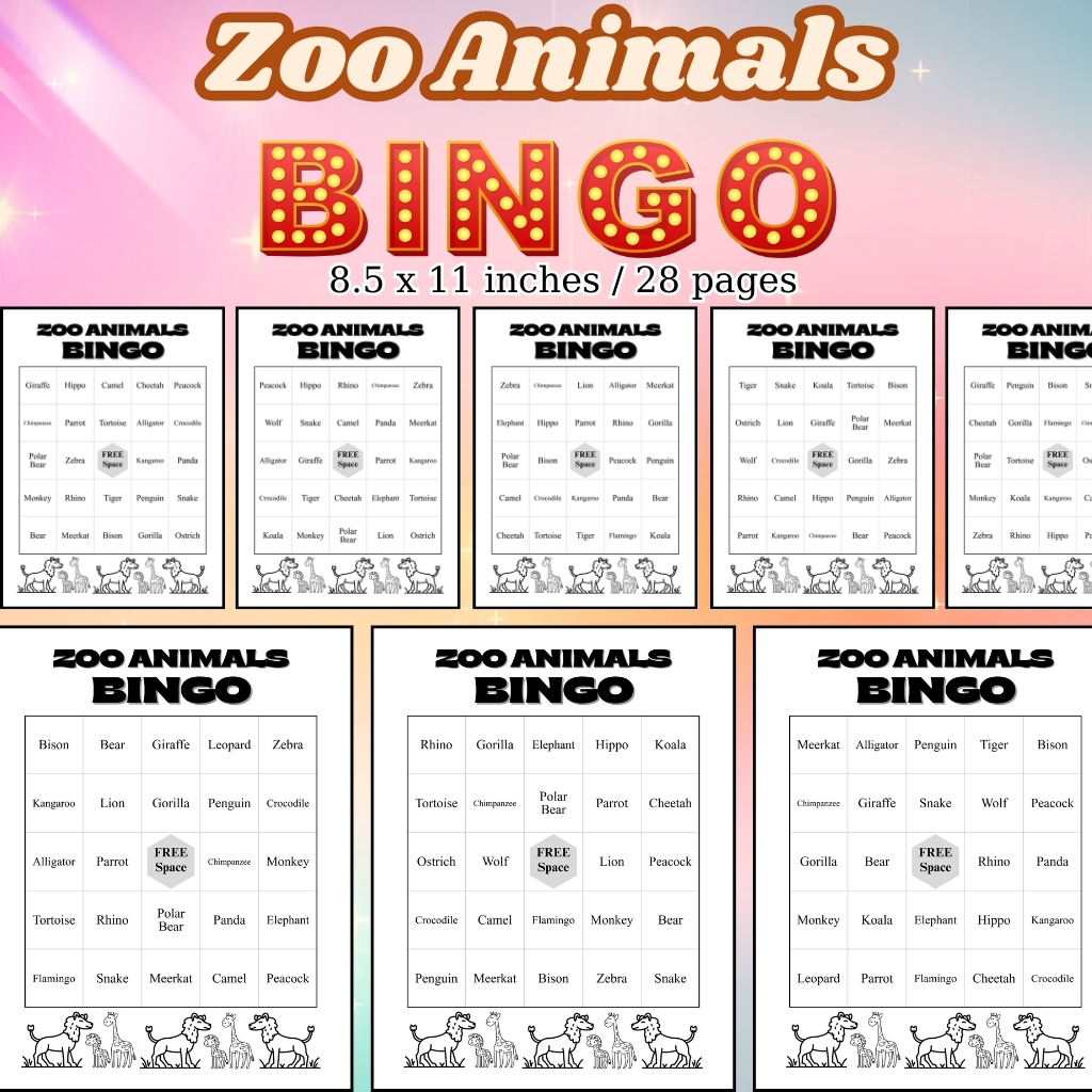 Zoo Animals Bingo