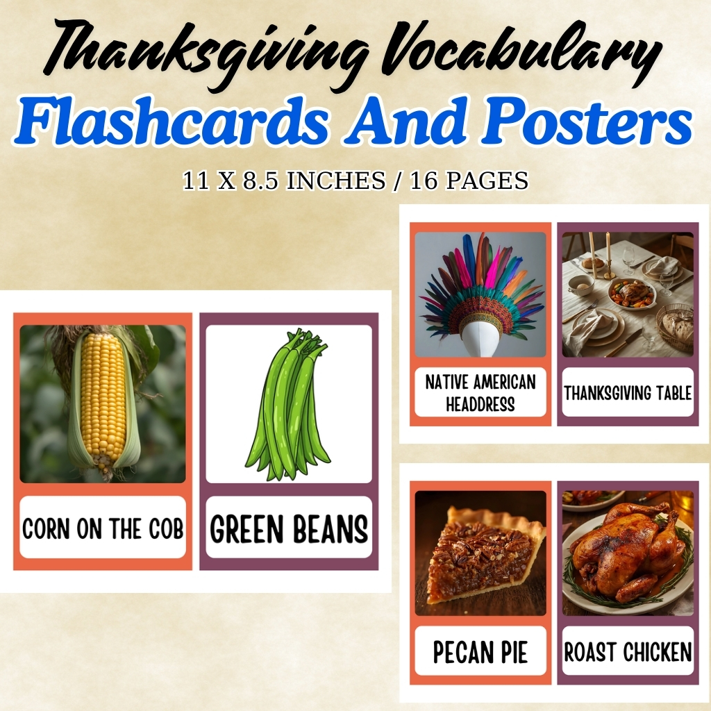 Thanksgiving Vocabulary Flashcards and Posters