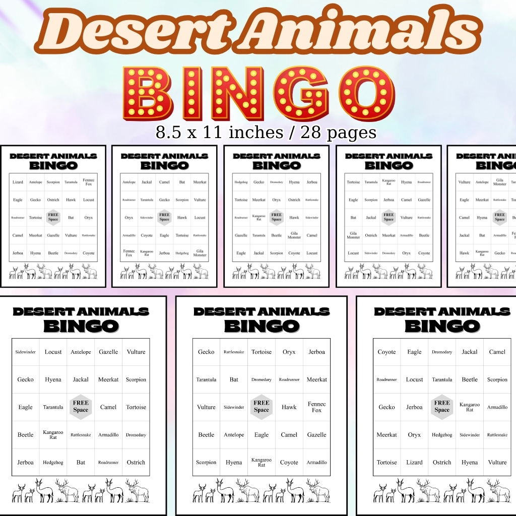 Desert Animals Bingo