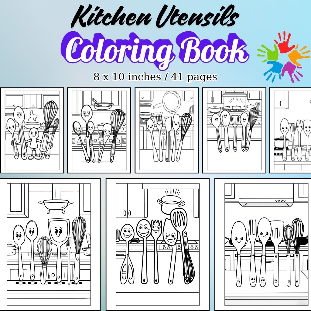 Kitchen Utensils Coloring Pages / Sheets of Kitchen Utensils {Coloring Book}