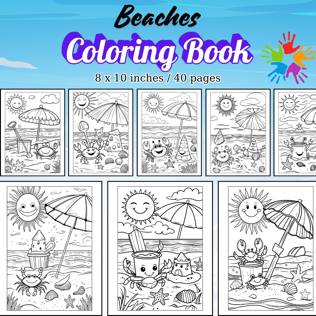 Beaches Coloring Pages / Sheets of Beaches {Coloring Book}