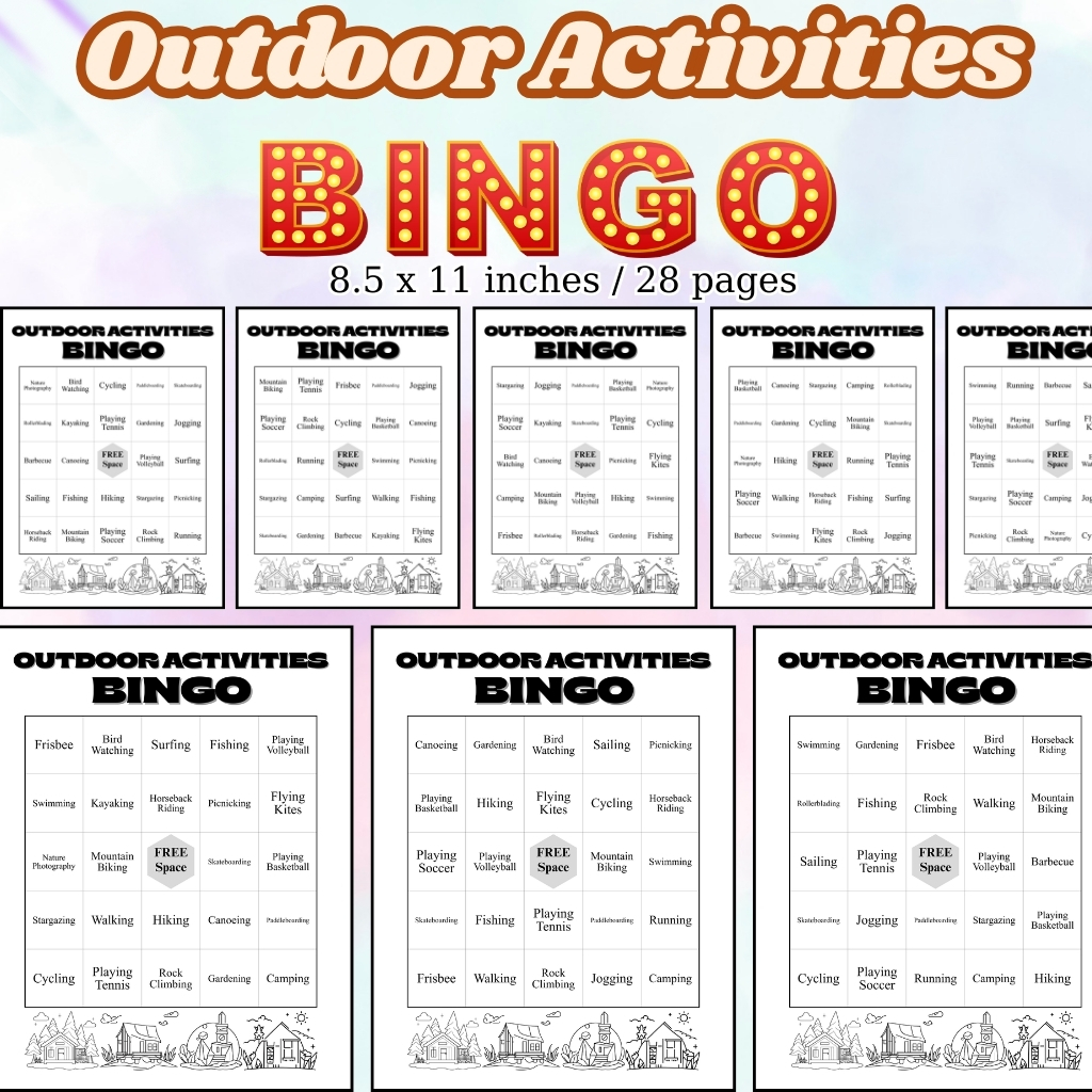 Outdoor Activities Bingo