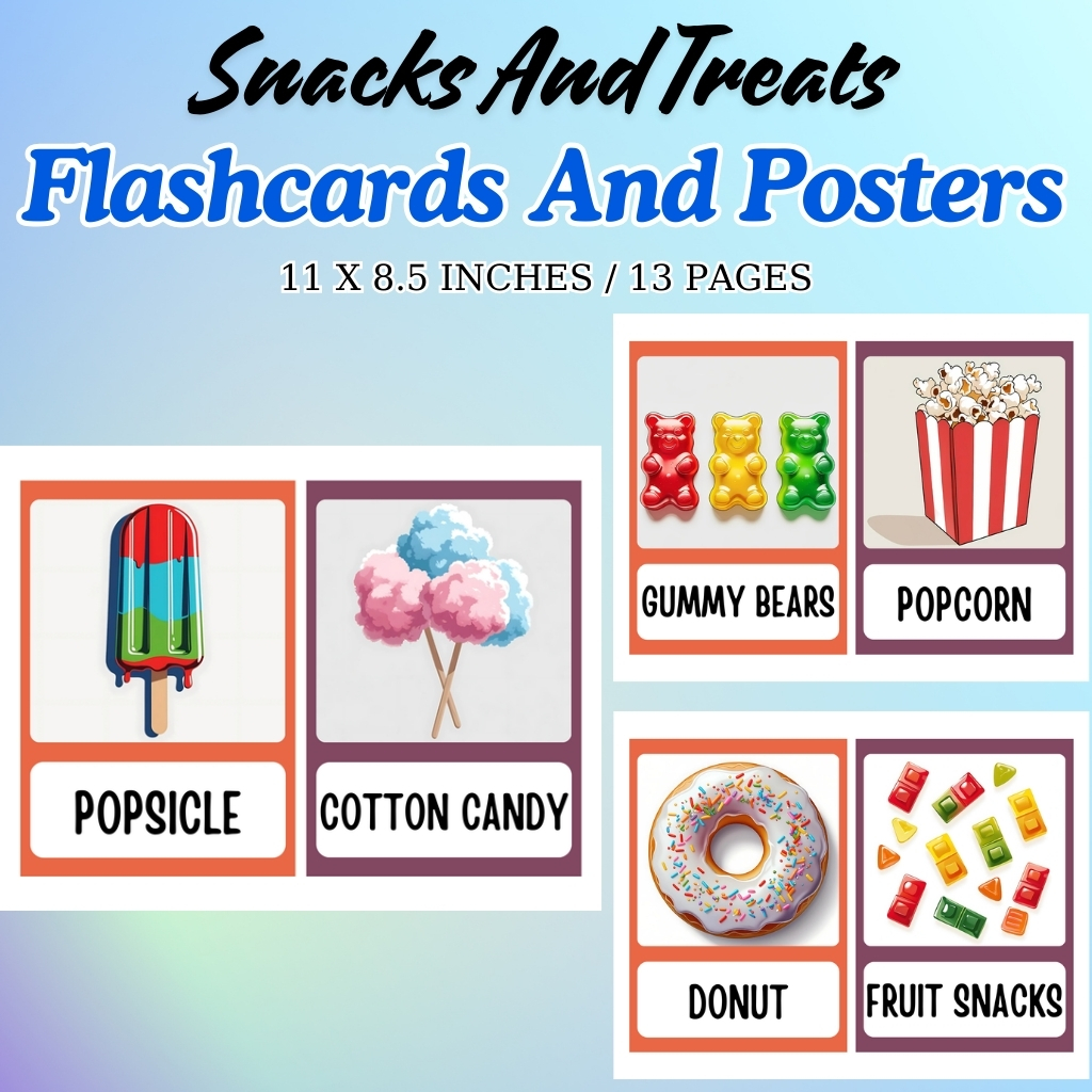 Snacks and Treats Vocabulary Flashcards and Posters