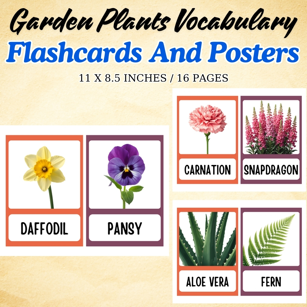 Garden Plants Vocabulary Flashcards and Posters