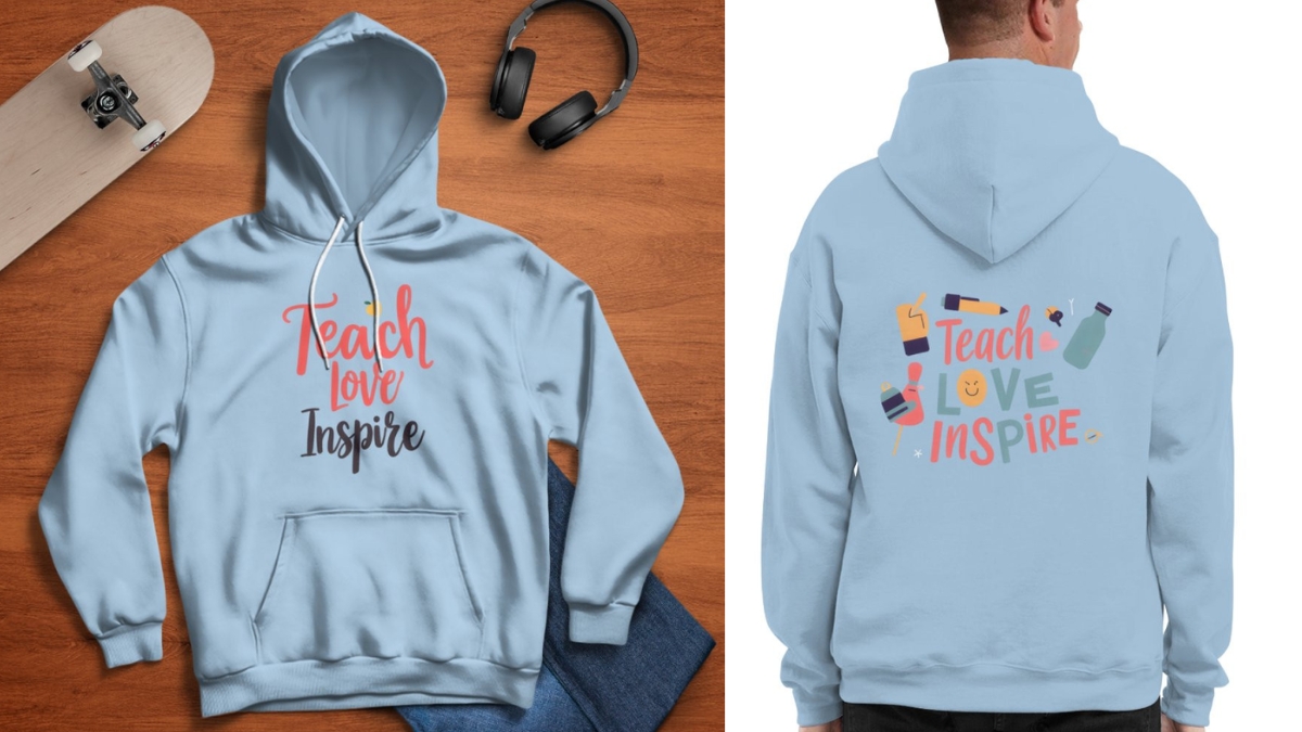 Teach Love Inspire Hoodie – Aesthetic Educator Inspirational Sweatshirt