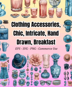 Clothing Accessories, Chic, Intricate, Hand Drawn, Breakfast